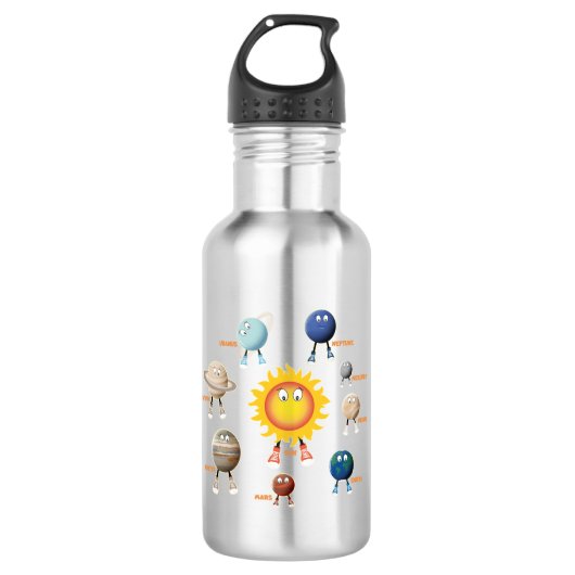 Planeten en het zonnestelsel waterfles (Voorkant)