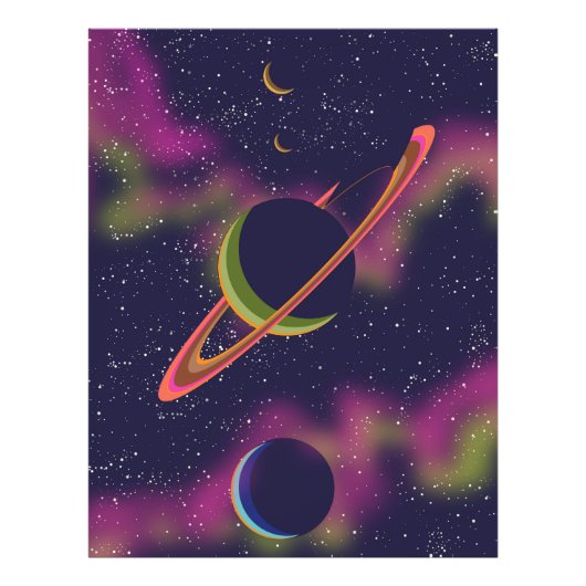 Planeten en sterren foto afdruk (Voorkant)