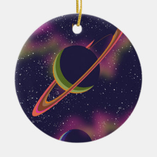 Planeten en sterren keramisch ornament