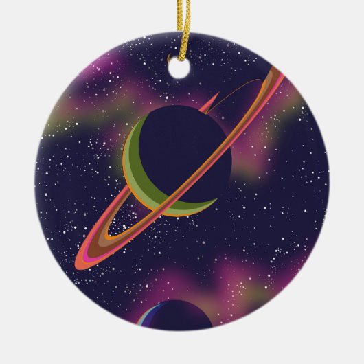 Planeten en sterren keramisch ornament (Voorkant)