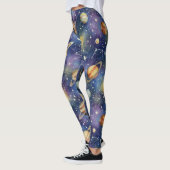 Planeten en sterrenbeelden naadloos patroon leggings (Links)