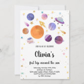 Planeten Galaxy Verjaardag Uitnodiging (Voorkant)