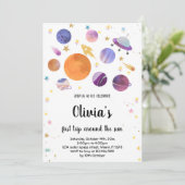 Planeten Galaxy Verjaardag Uitnodiging (Staand voorkant)