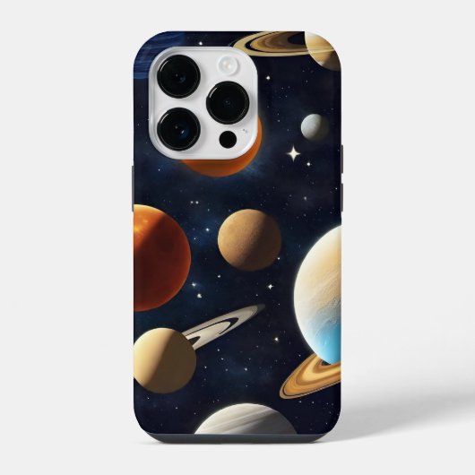 Planeten in de Ruimte 2 iPhone Hoesje (Achterkant)
