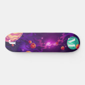 Planeten in de ruimte gepersonaliseerde skateboard (Horizontaal)