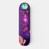 Planeten in de ruimte gepersonaliseerde skateboard (Voorkant)