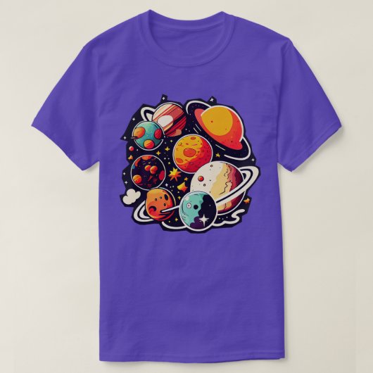 Planeten kunstkosmos t-shirt (Design voorkant)