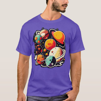 Planeten kunstkosmos t-shirt