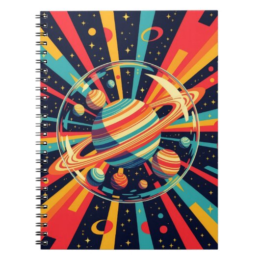 Planeten met ringen buiten deze wereld notitieboek (Voorkant)