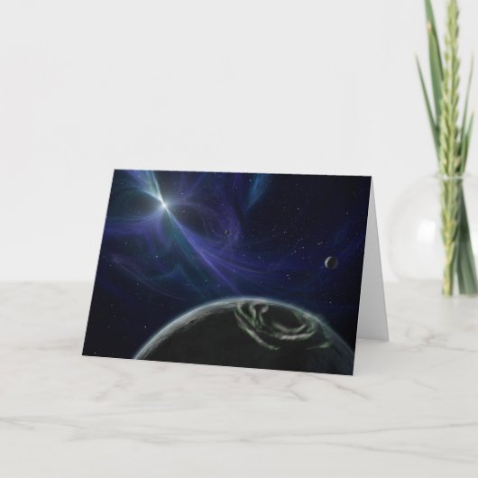 Planeten met Star Pulsor op een Notecard Kaart (Voorkant)