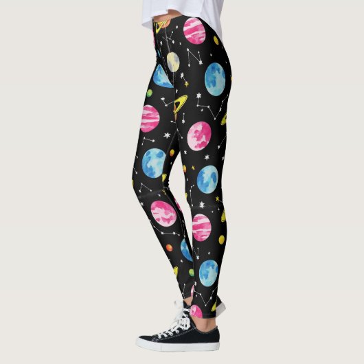 Planeten Moons Galaxy Pattern Leggings (Links)