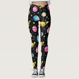 Planeten Moons Galaxy Pattern Leggings