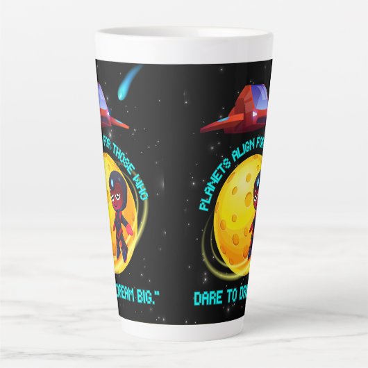 Planeten op één lijn voor mensen die groot durven latte mok (Voorkant)