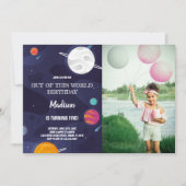 Planeten op zaterdag Uitnodigingen met foto (Voorkant)