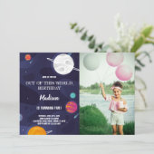 Planeten op zaterdag Uitnodigingen met foto (Staand voorkant)