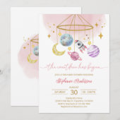 Planeten Outer Space Baby Shower Kaart (Voorkant / Achterkant)