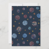 Planeten Outer Space Jongens Baby Shower Kaart (Achterkant)