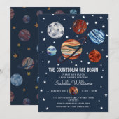 Planeten Outer Space Jongens Baby Shower Kaart (Voorkant / Achterkant)
