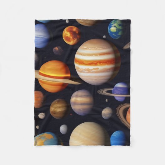 Planeten patroon klein fleece deken (Voorkant)