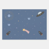 Planeten & raket, buitenruimte inpakpapier (Voorkant 2)