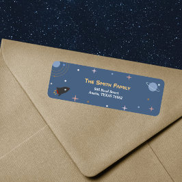 Planeten & Raket, Buitenruimte Retouradres Label