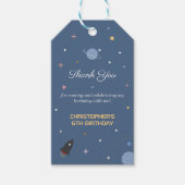 Planeten & Raket, Ruimte Bedankkaartje Cadeaulabel (Voorkant)