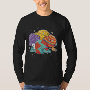Planeten selfie ruimte foto t-shirt