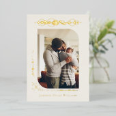 Planeten & Sterren Dierenriem | Vissen geboorte aa Folie Uitnodiging (Staand Voorkant)