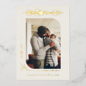 Planeten & Sterren Dierenriem | Weegschaal geboort Folie Uitnodiging (Voorkant)