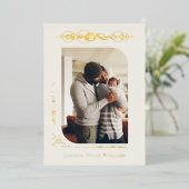 Planeten & Sterren Dierenriem | Weegschaal geboort Folie Uitnodiging (Staand Voorkant)