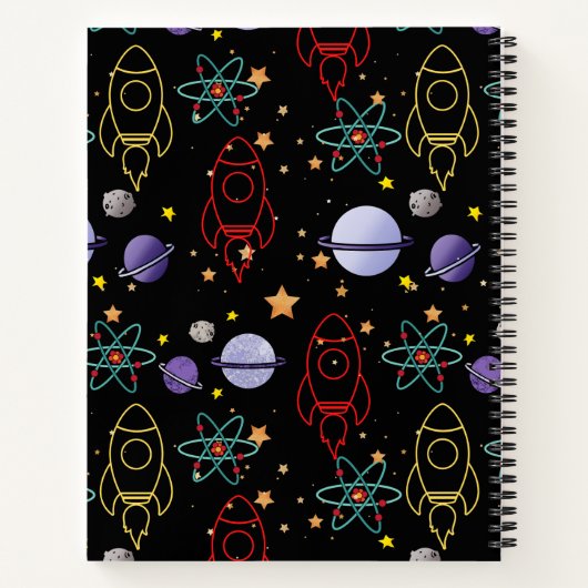 Planeten, sterren en raketschepen notitieboek (Achterkant)