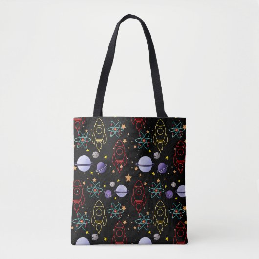 Planeten, sterren en raketschepen tote bag (Voorkant)
