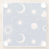 Planeten & Sterren Patroon Glazen Onderzetter (Achterkant)