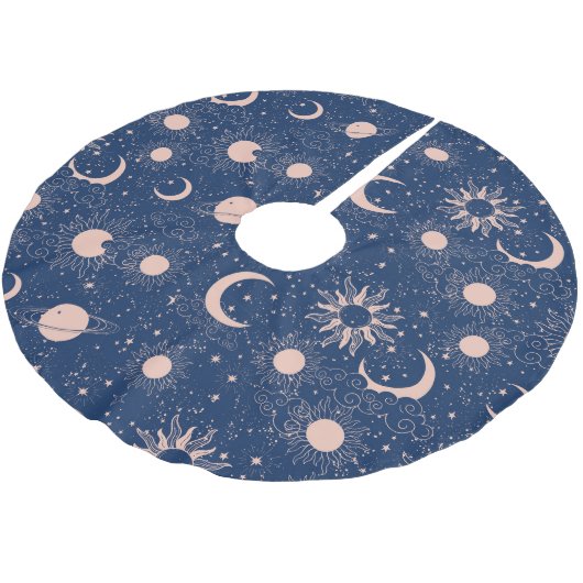 Planeten & Sterren Patroon Kerstboom Rok (Gekanteld)