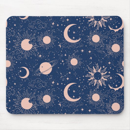 Planeten & Sterren Patroon Muismat (Voorkant)