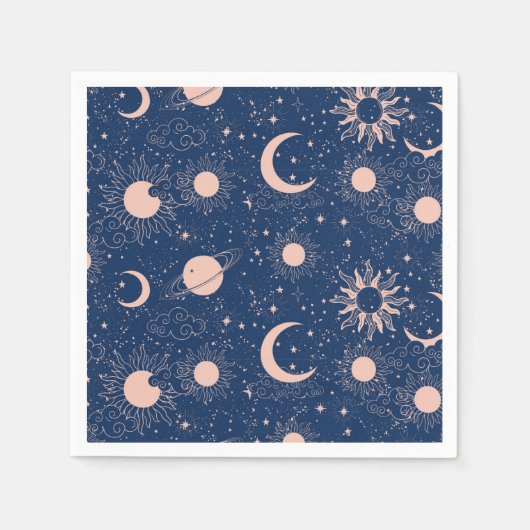 Planeten & Sterren Patroon Servet (Voorkant)