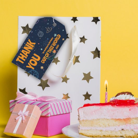 Planeten Sterren Ruimte Verjaardag Favoriet Bedank Cadeaulabel