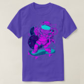 Planeten Synthwave Art Skateboarder Astr T-shirt (Design voorkant)