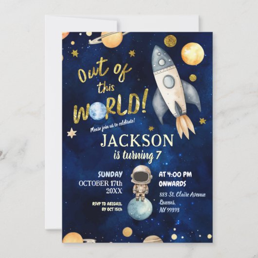 Planeten uit deze wereld Galaxy Space verjaardag Kaart (Voorkant)