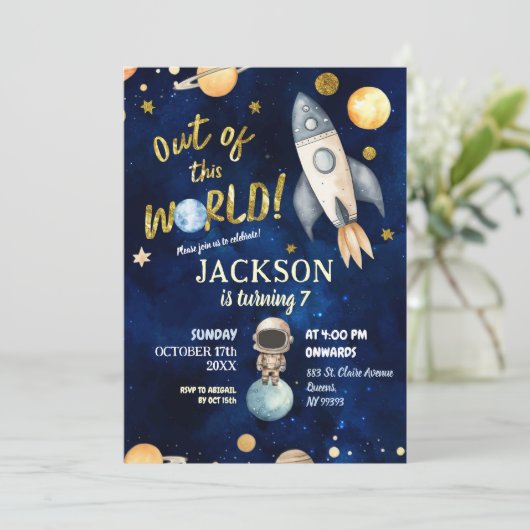 Planeten uit deze wereld Galaxy Space verjaardag Kaart (Staand voorkant)