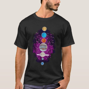 Planeten Uitlijnen Hemelse Lichamen Galaxy Space T-shirt