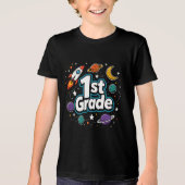 Planeten van 1e klas ruimte raket Tri-Blend shirt (Voorkant)