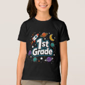 Planeten van 1e klas ruimte raket Tri-Blend shirt (Voorkant)