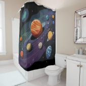 Planeten van het zonnestelsel douchegordijn (In situ)