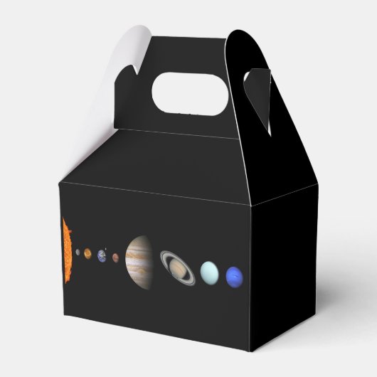 PLANETEN VAN HET ZONNESTELSEL Gable Favor Box Bedankdoosjes (Voorkant Zijde)