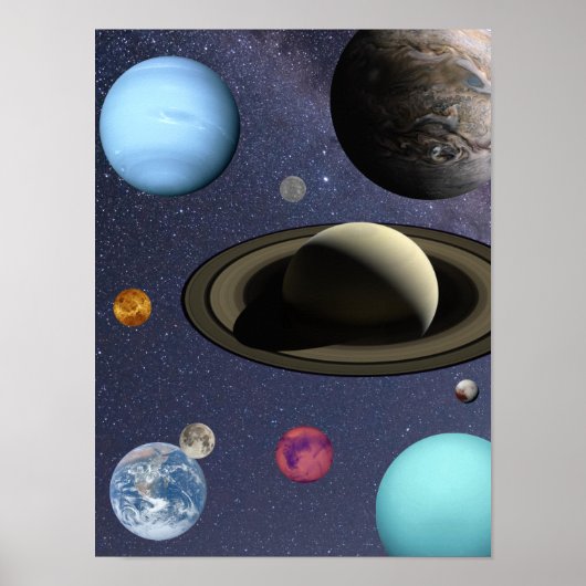 Planeten van het zonnestelsel poster (Voorkant)