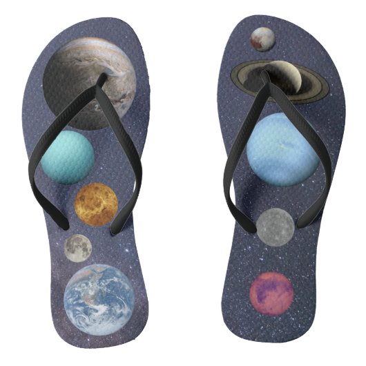 Planeten van het zonnestelsel teenslippers (Voetbed)
