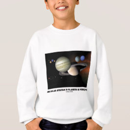 Planeten van ons zonnestelsel in perspectief t-shirt