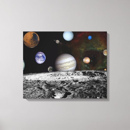 Planeten van zonnestelsel in de ruimte canvas afdruk (Voorkant)