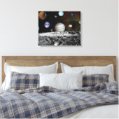 Planeten van zonnestelsel in de ruimte canvas afdruk (Insitu (Slaapkamer))